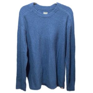 Royal Robbins Blue Knit Wool Sweater Crew Neck Pullover Fitted Preppy Outdoor 2X